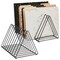 2 Pack Metal Triangle File Storage Organizer, Home and Office Sorter for Magazines, Vinyl Records, Newspapers (Black)